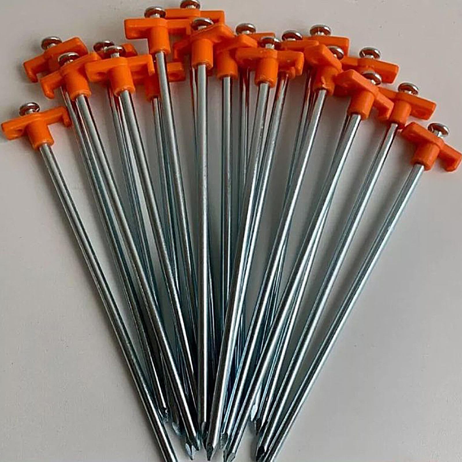 キャンプ用ステーク,キャンプテント用 グラウンドアンカー 草原用 - 20本 耐風性メタル スパイク 山岳..