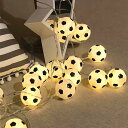 Vziguhk サッカー LED ストリングライト,ベッドルーム用 約3メートル ライトストリング - 防水仕様 スポーツボールランプ クリスマス パーティー ビーチ テラス ウェディング ハロウィーン 季節のイベント装飾用