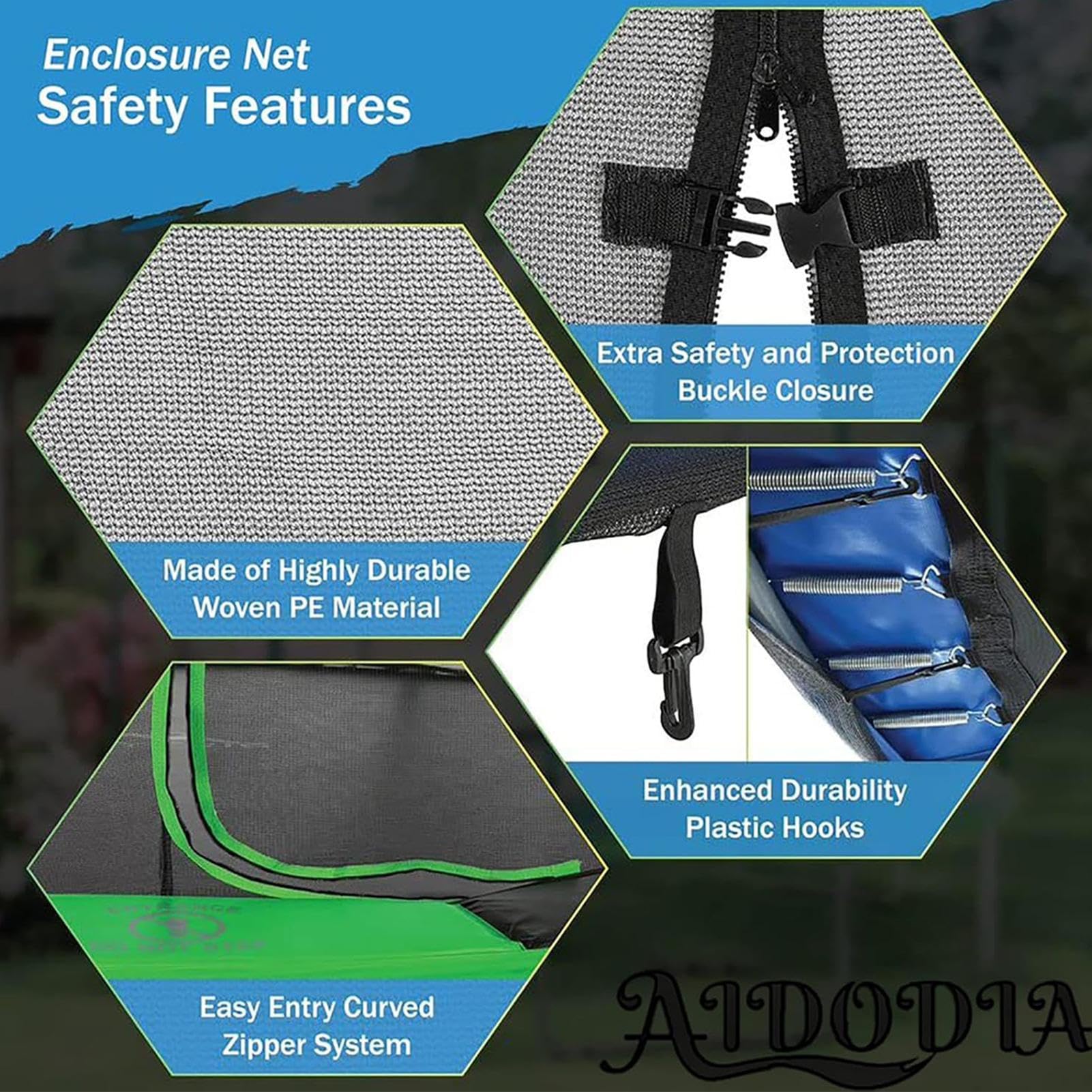 トランポリン 安全ネット | トランポリン 交換用 囲いネット,プロテクティブ ジャンピング 囲いフェン..