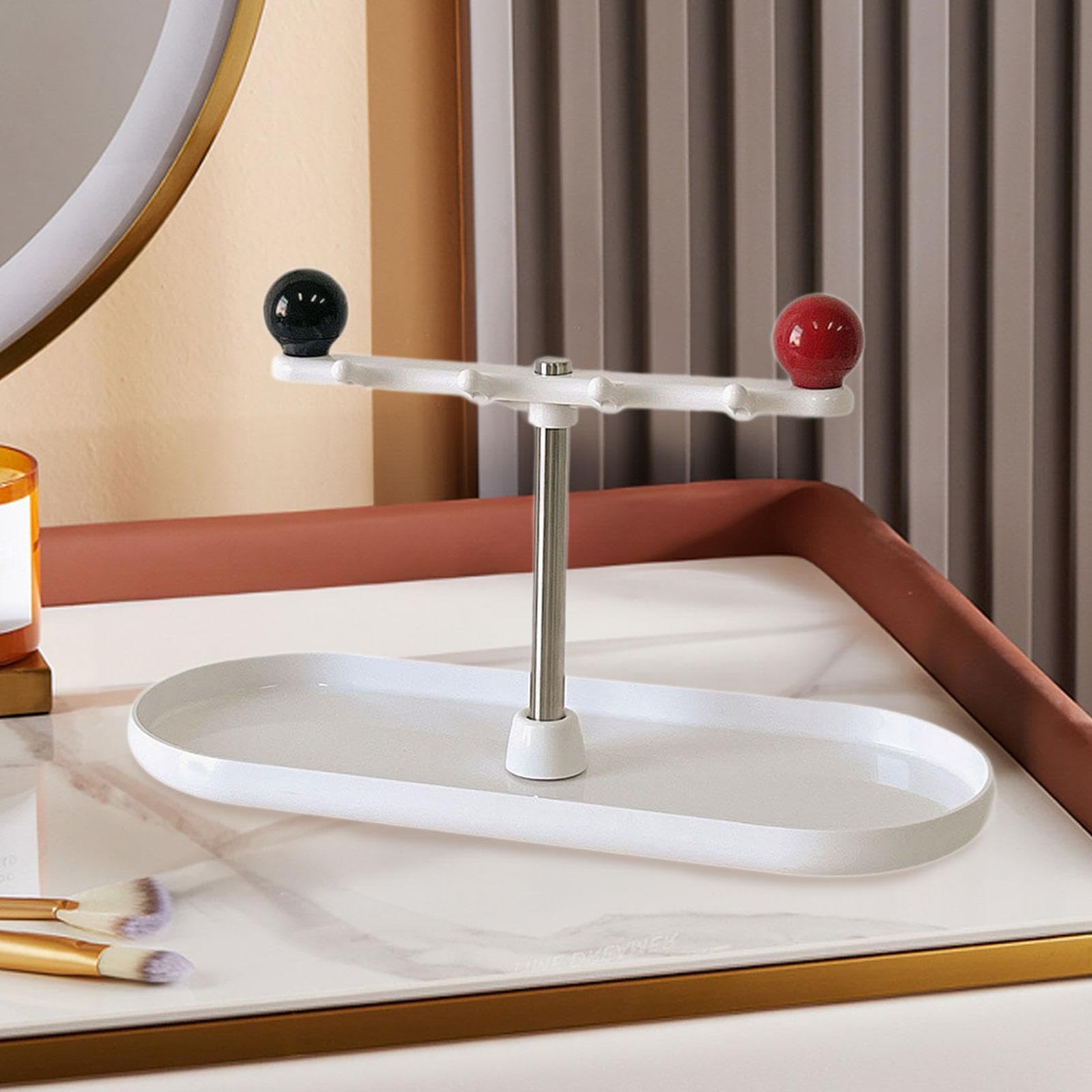 キー収納ラック、ジュエリーオーガナイザースタンド、装飾モダンデスクトップ雑貨収納トレイ、ジュエリートレイディッシュ玄関キーホルダー, 黄色