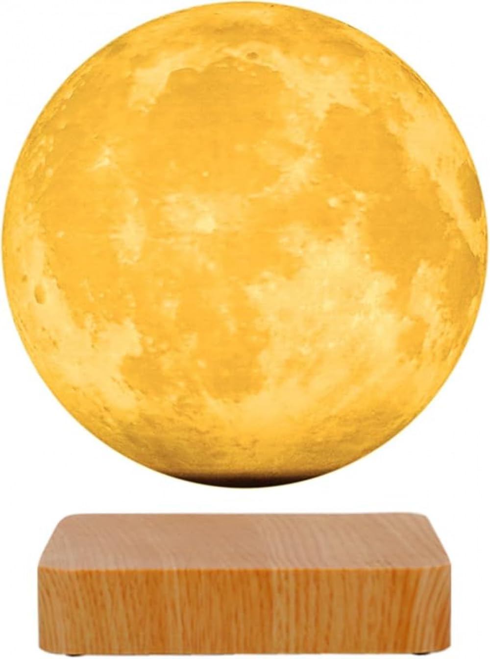 磁気浮上ムーンランプ プリント月面再現・3 色切り替え リモコン操作・回転機能付き プレゼントに最適なデスクライト