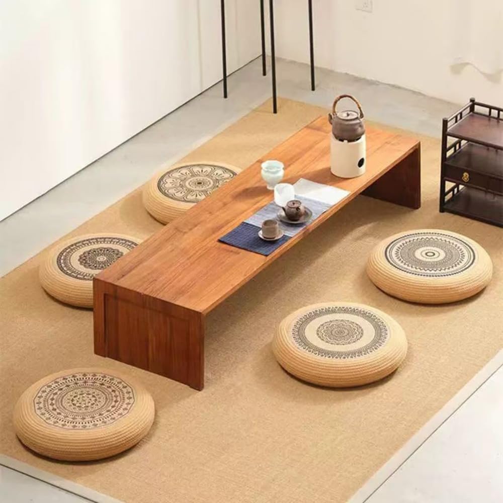 刺繍ベイウィンドウ布団クッション床綿糸瞑想瞑想マットバルコニー床畳座布団あぐら座布団 (白いひし形..