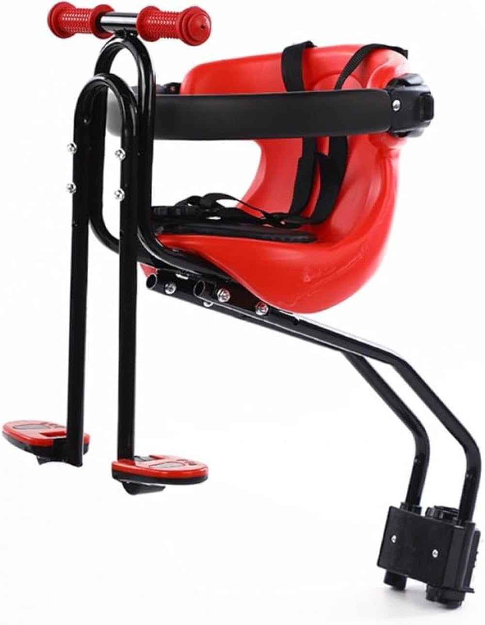 マウンテンバイク自転車フロントチャイルドセーフティシートフルガードレールクイックリリースベビーシ..