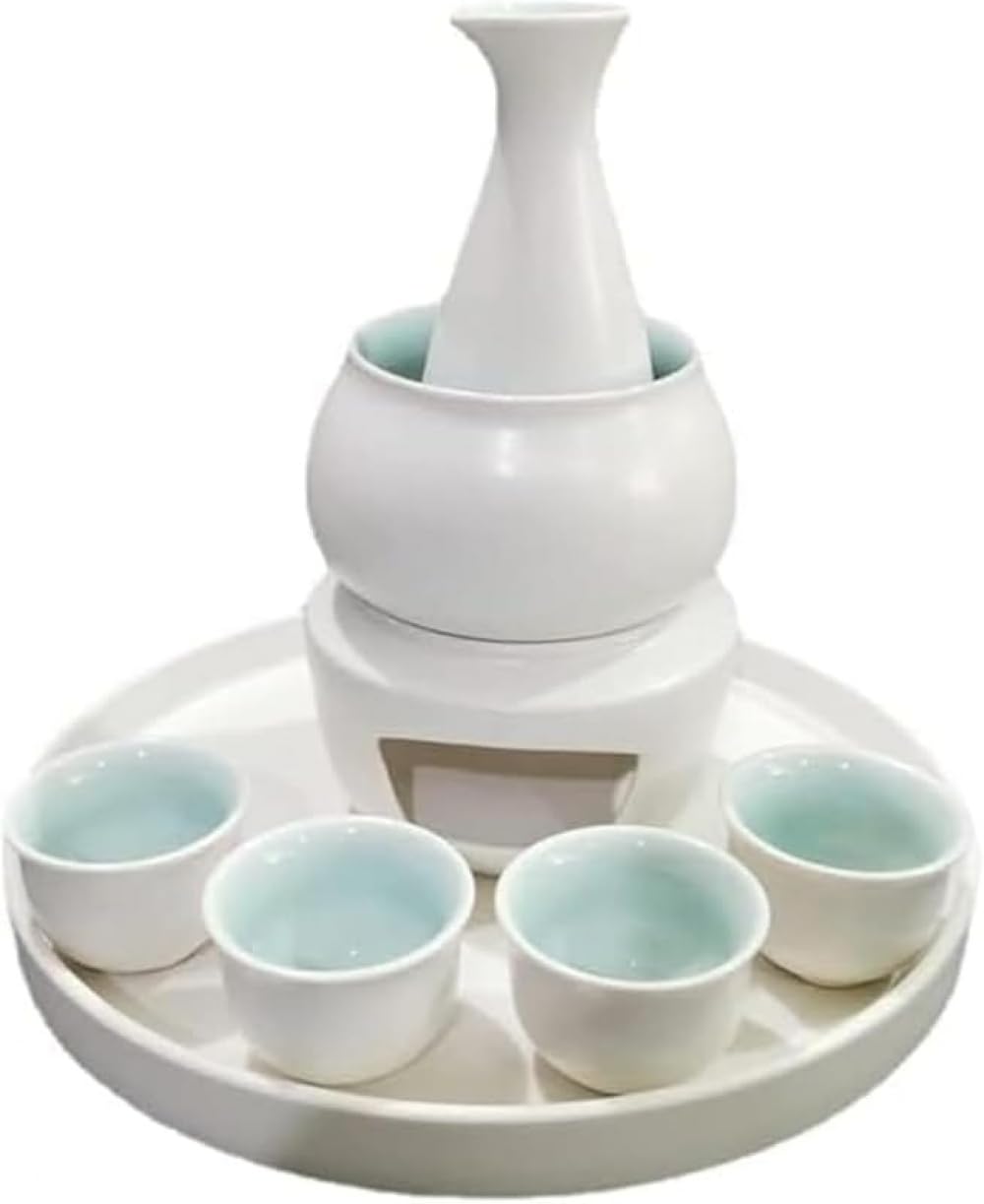 日本酒熱燗器セット 伝統的陶磁器製で禅スタイル 冷酒/温酒/熱燗に対応 美濃焼で焼酎も適用 伝統と機能..