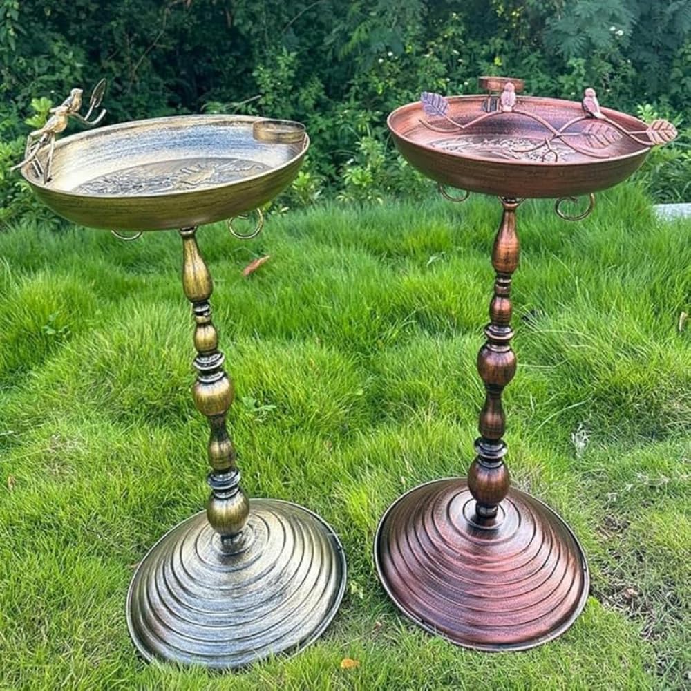 アウトドアガーデン製鉄飛鳥、金属レトロ鳥バス、リス、床置き式、製鉄製、ヨーロッパ風庭園バルコニー装飾、手作り工芸装飾品