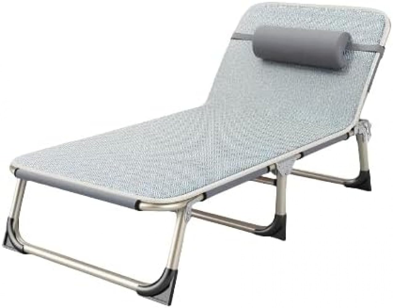 ランチ休憩折りたたみベッドシングルオフィス昼寝病院付き添いポータブル怠惰なシンプルな二重目的リクライニングチェア 夏用の枕付きキャンプ用ベッド、高低切り替え可能、超軽量、コンパクト、折りたたみ式、静音設計、防水、通気性、収納簡単、収容量140斤