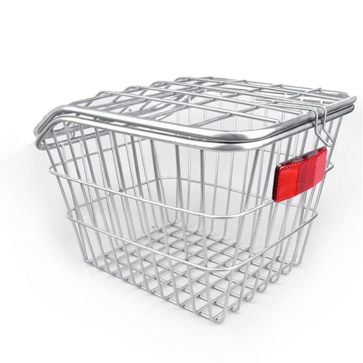 自転車リアバスケット 後ろ固定式 大容量 取り外し可能 耐荷重 20kg 角型ワイヤーバスケット 簡単な組..