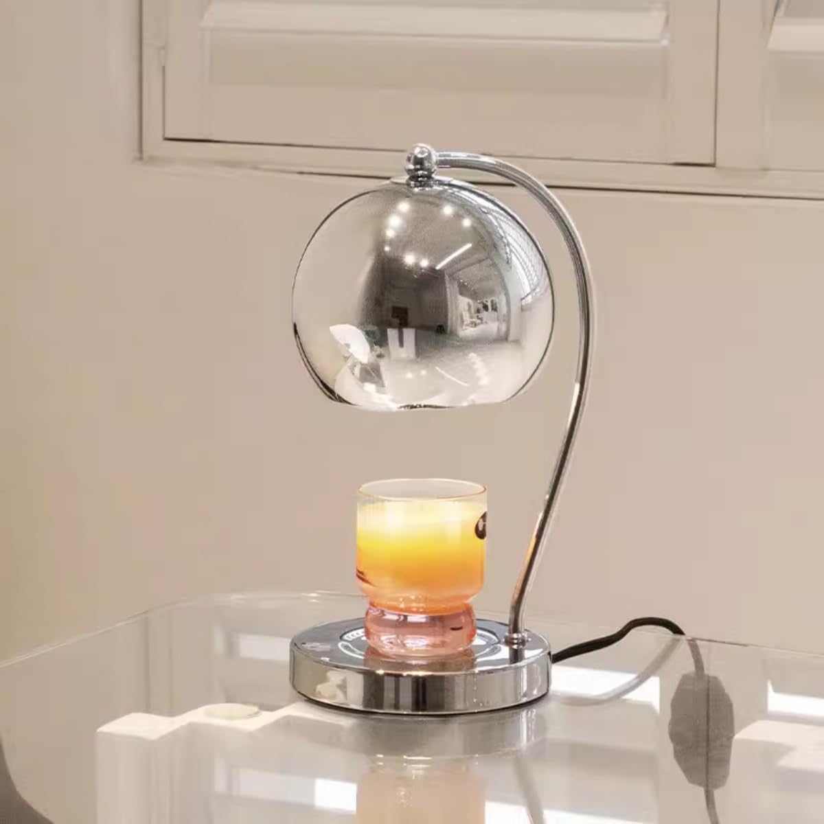 レトロキャンドルウォーマーランプ 調光可 アロマセラピー ベッドサイドテーブルランプ 家の装飾 ワッ..