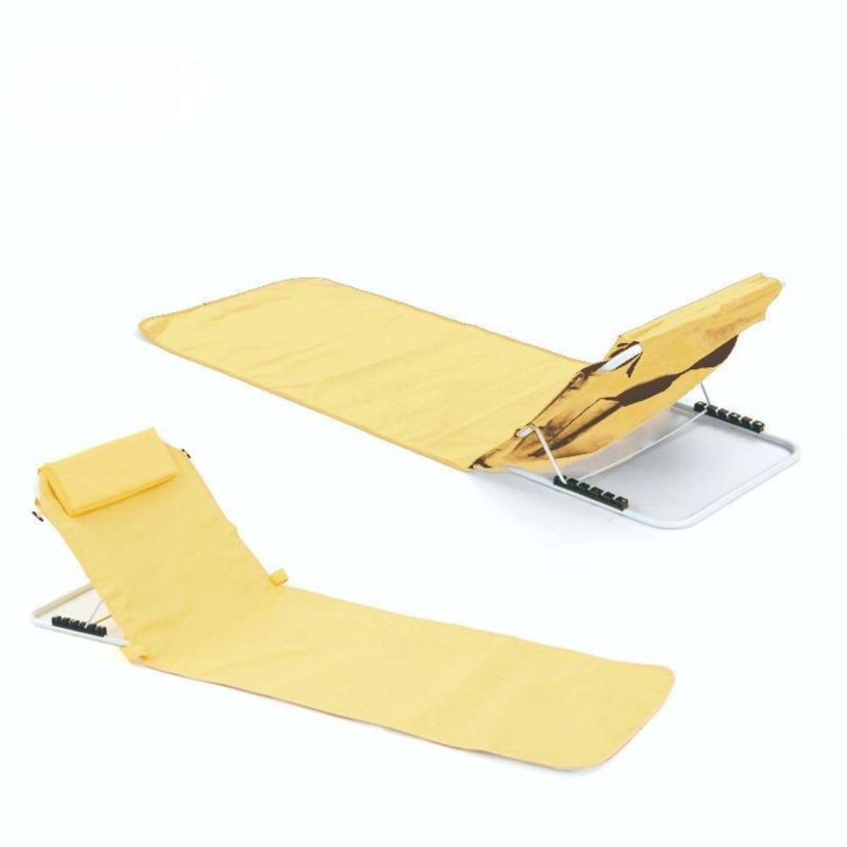 リクライニングチェア 折り畳み式 ピロー付き 160x54cm ビーチラウンジチェア サンラウンジャー ビーチマット 持ち運び可能 5 段階調節可能 リクライニング 長椅子 プールチェア お昼寝ベッド 組立簡単 通気性あり 簡易ベッド 庭・ガーデン・パティオ・ビーチ・芝生用 P5