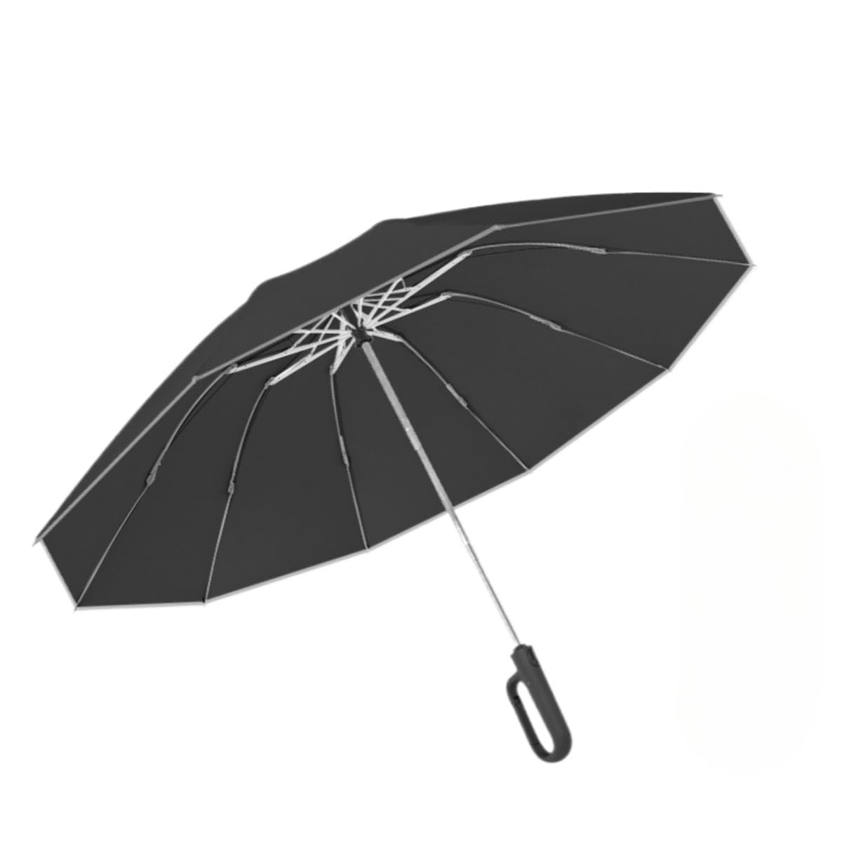 超大サイズ(10 本骨 / 12 本骨) 反射テープ付き ワンタッチ自動開閉 耐風 晴雨兼用 UV カット 男女兼用(メンズ・レディース) 収納ポーチ付きO5