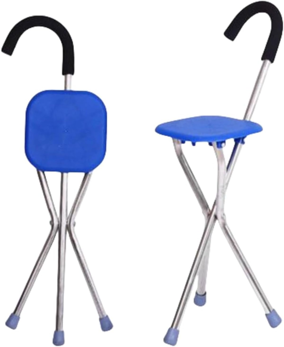 楽天レボショップ【】 多機能な ステッキチェア 折りたたみ 高齢者用 ポータブル 金属製 杖椅子 座椅子 ウォーキング 杖スツール 耐荷重 250KG 折り簡単 軽量 散歩、ハイキング、登山、お釣り、アウトドア、行列に適し 三脚 歩行支援 椅子付き杖K5