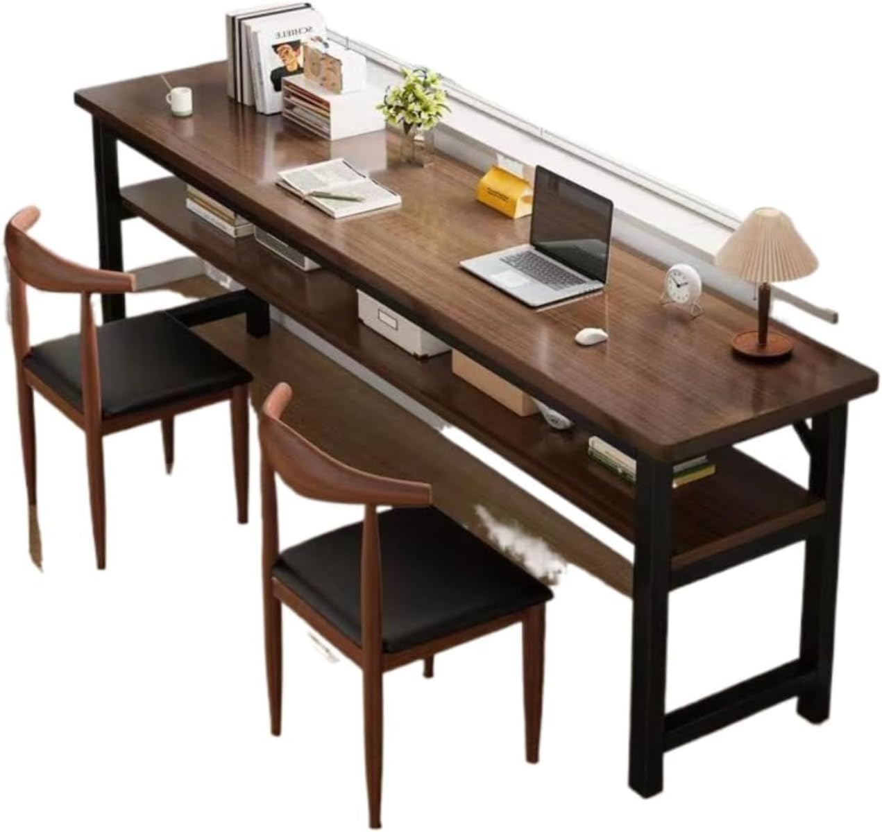 【】オフィスデスク パソコン デスク 勉強机 二層収納 拡張デスクトップ カウンターテーブル バルコニ..