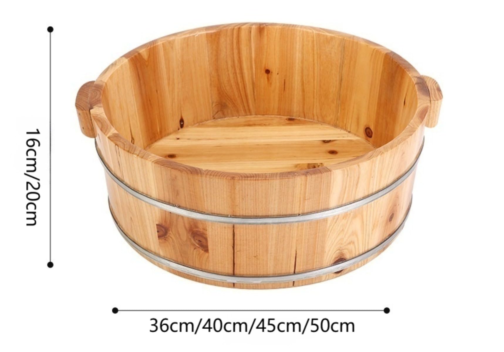 【】足浴桶 木製 桶 フットバス 足湯 盆地浴槽 風呂桶 湯桶 滑らかな表面 足浴槽S5