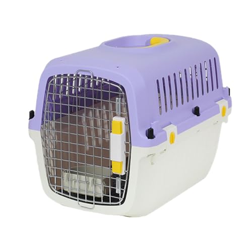 レボショップの[] ドライブペットキャリー クレート 小型犬用 ペットケンネル 車 新幹線 猫キャリーバック 持ち運び 犬用 ケージ 航空輸送対応ペットキャリーケース 猫用 ハードキャリー ペット用キャリー 犬 キャリーケース パープル L 旅行｜アングル3