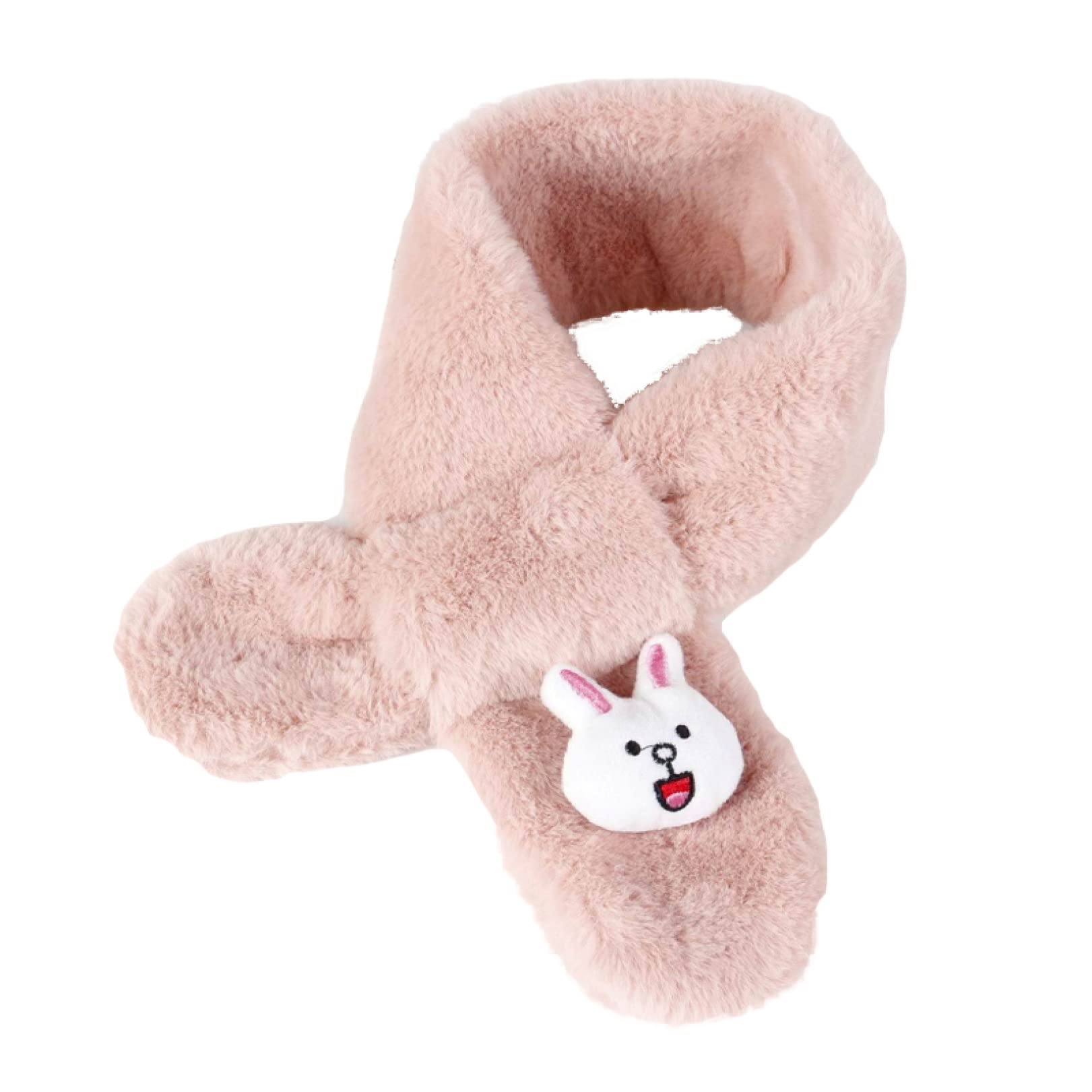 楽天レボショップ[] 子供マフラー キッズ ネックウォーマー 可愛いくま 星柄 ファー マフラー ふわふわ もこもこ F キッズ 秋冬 防寒 寒さ対策 厚手 あったか 首巻きマフラー 通園 通学 アウトドア お出かけ 男の子 カラー04 女の子 プレゼント