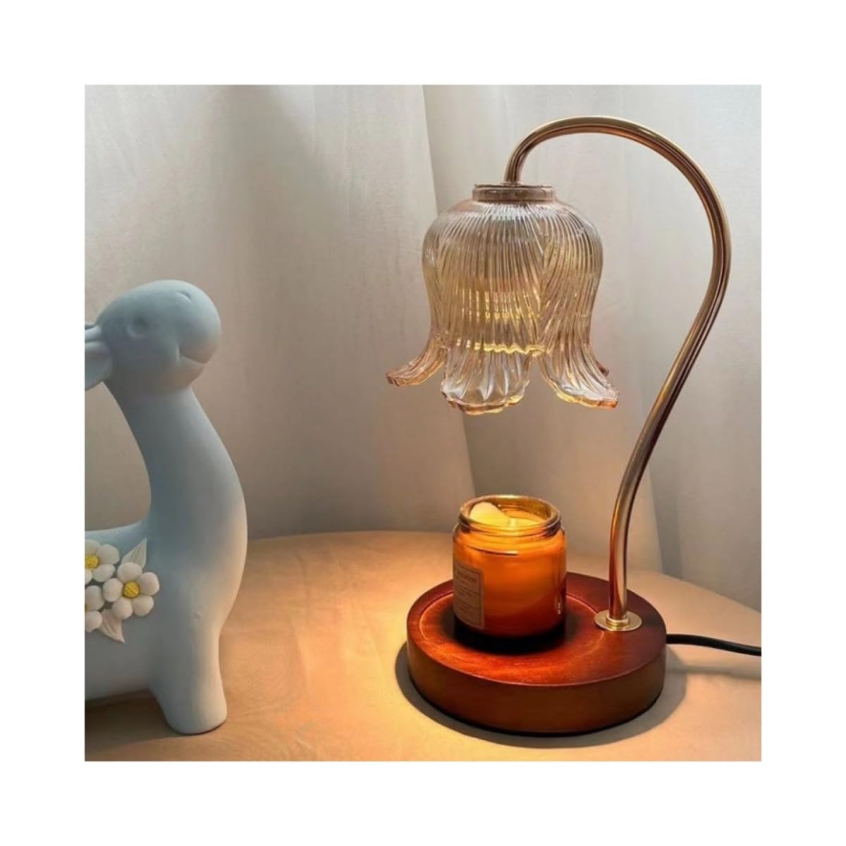 【 】花形 キャンドルウォーマーランプ タイマー付き アロマ 調光 自動消灯 キャンドル アロマキャンド..