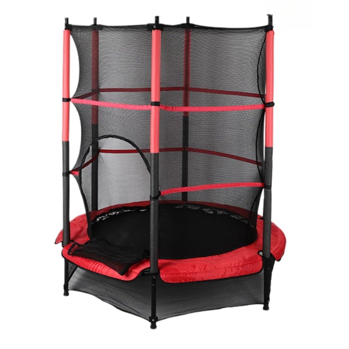 【】1.4m トランポリン セーフティネット付き 室内・屋外両用 飛び遊びでバランス育成 安心安全な遊具 ..
