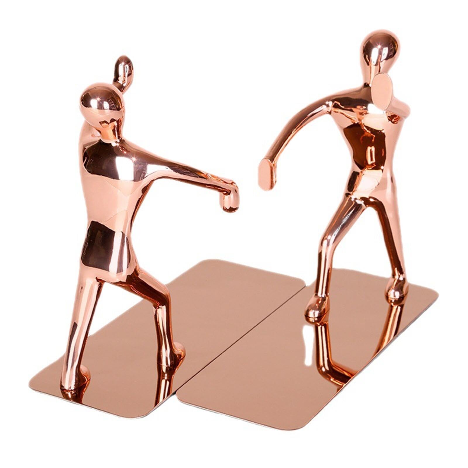 レボショップのブックエンド 本立て おしゃれ ゴールド小人 さびない鋼鉄製 ブックスタンド ブックオーガ ナイザー 学校 部屋 卓上収納 机と本棚の飾り物 置物 インテリア 装飾 ビジュアル制作 (C)｜アングル3