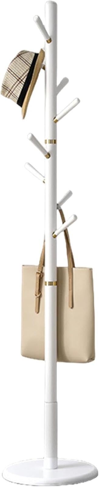 ハンガーラック 玄関ハンガー コートハンガー コートラック 無垢材 ポールハンガー 北欧 自立式コートラック 洋服掛け 帽子掛け 大容量 省スペース 帽子 衣類 バッグ収納 組立て簡単 枝型設計 安定 組立簡単 リビングルーム 寝室用 多機能ハンガーラック (ウォールナット色)