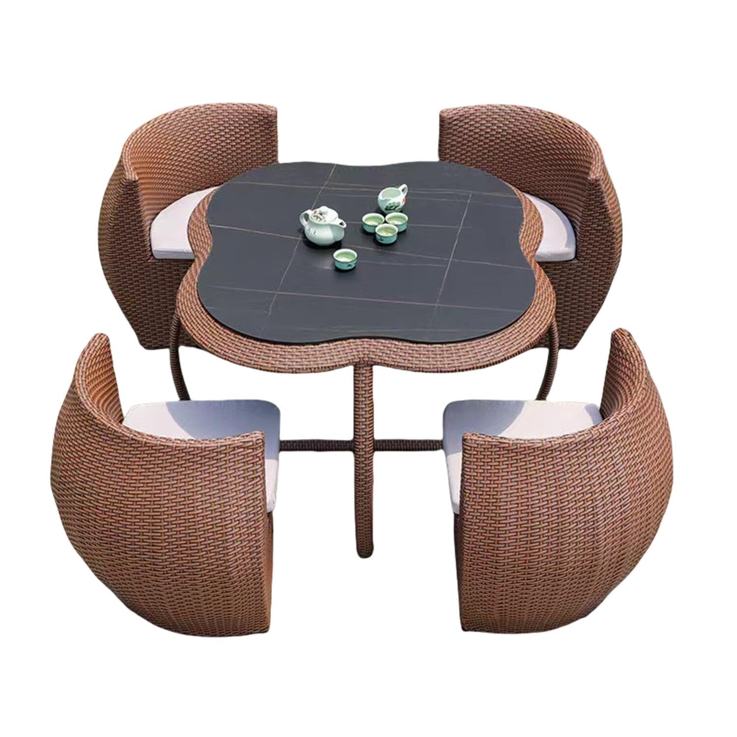 ガーデン セット ラタン調 北欧 テーブルチェアセット ガーデンテーブルセット テーブル チェア 屋外 ..