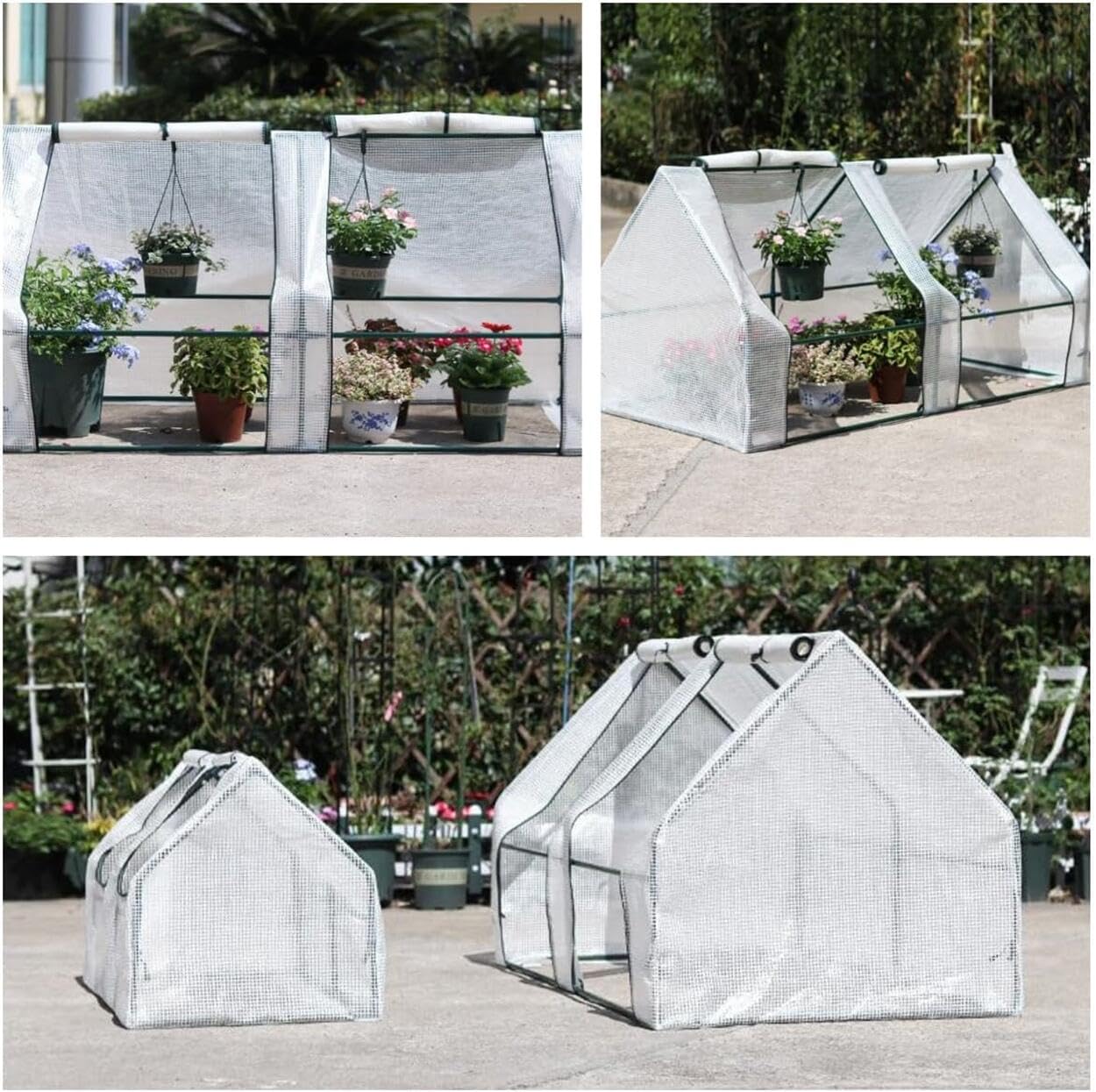 四季の家庭用温室 ミニ温室 植物テント シンプルな花の温室を組み立て 園芸用ビニールハウス バルコニ..