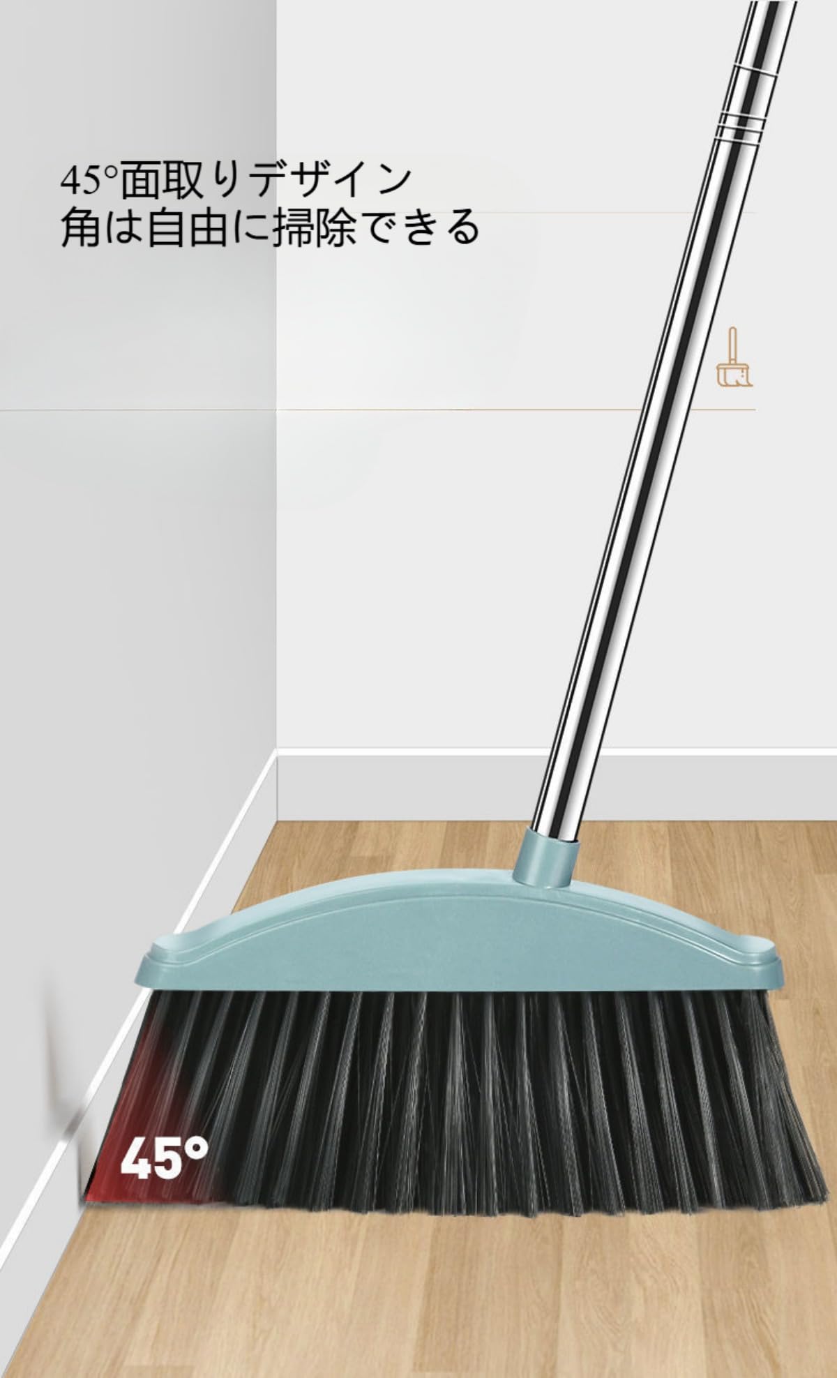 ほうきセット、自立式掃除道具、防風ちりとり、収納簡単、屋内玄関廊下廊下家庭菜園中庭店の葉っぱに適しています。 (ホワイト)