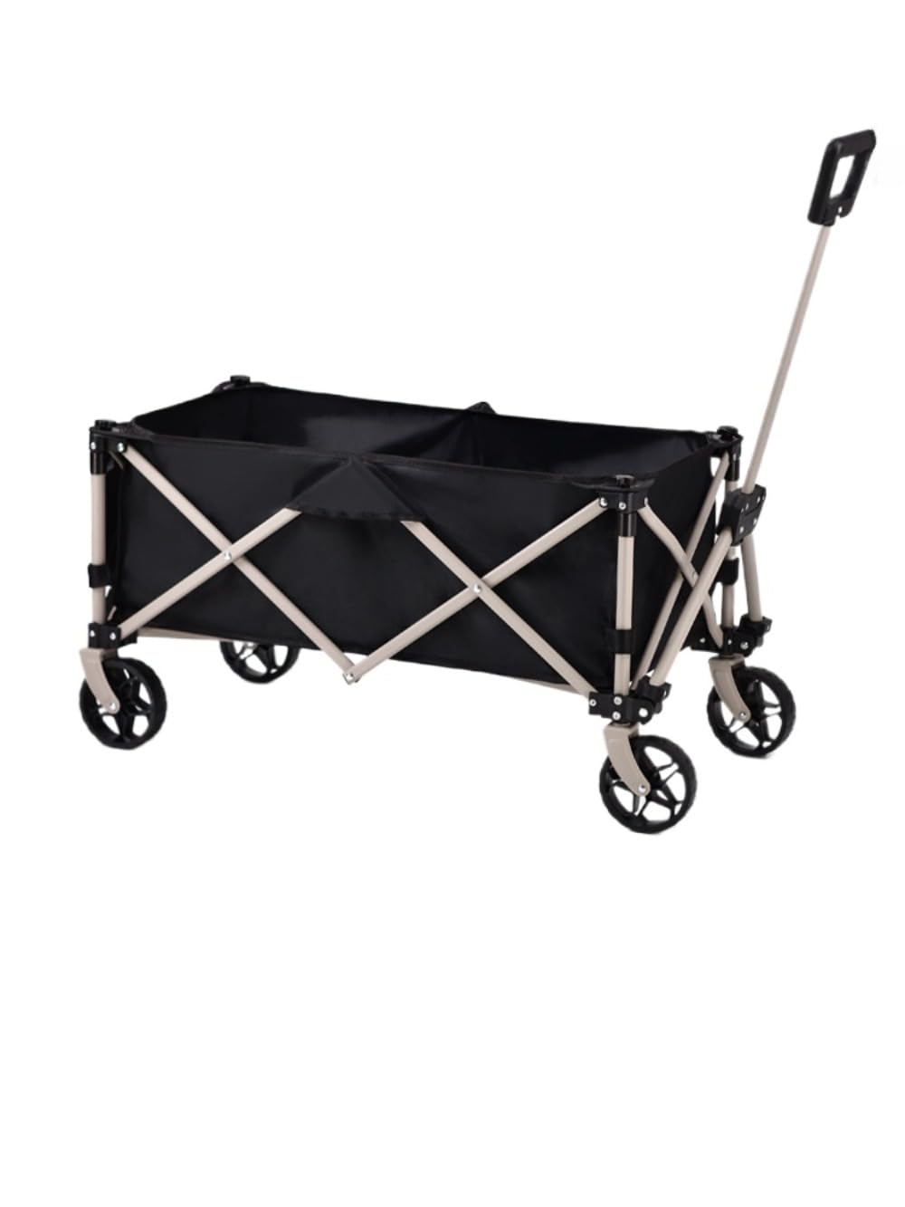 トロリー 屋外ワゴン、耐荷重約100 kg、フラップ付き コンパクト収納ボックス (ブラック)