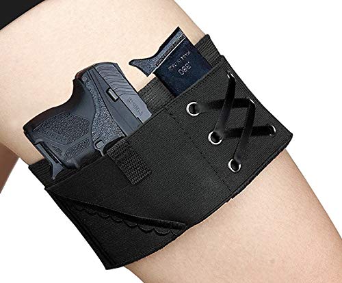 レディース ガーター レッグ ホルスター ハンドガン ベルト 刺繍 左右兼用 滑り止め コスプレ サバゲー..