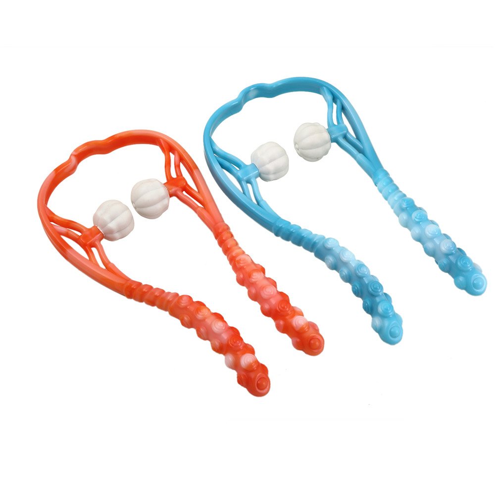 ネックマッサージャー 首マッサージ器 手動式 首 肩 腰 足 凝り用 簡易マッサージローラー 丸洗い リン..