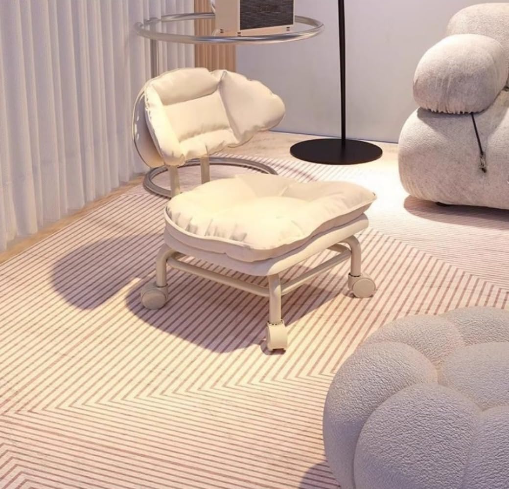 ロースツール フットスツール キャスター付き 背もたれ 低い 360°回転 子供用 玄関 足置き台 ユニバー..