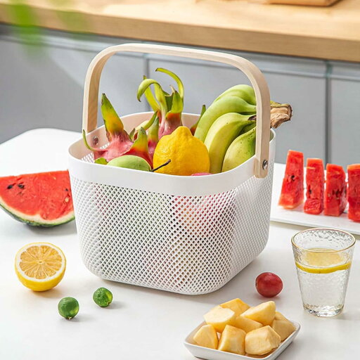 ショッピング バス キャリー 木製ハンドル 野菜/フルーツ 多機能 銭湯 食料品/化粧品/小物収納 シャワー 省スペース便利 ショッピング バス キャリー 木製ハンドル 野菜/フルーツ 多機能 銭湯 食料品/化粧品/小物収納 シャワー 省スペース便利
