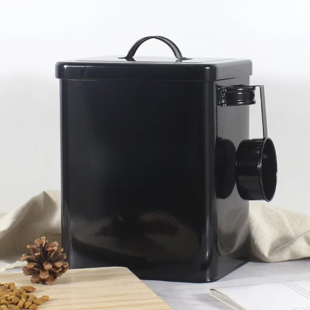 ドッグフードストレージ フードストレージ 猫と犬のフード 大容量 乾燥 防塵 防湿 愛犬用密閉フードストレージ 食品保存保存容器 カップ付き食品保存ジャー 密閉フードジャー 収納ボックス 湿気- プルーフ