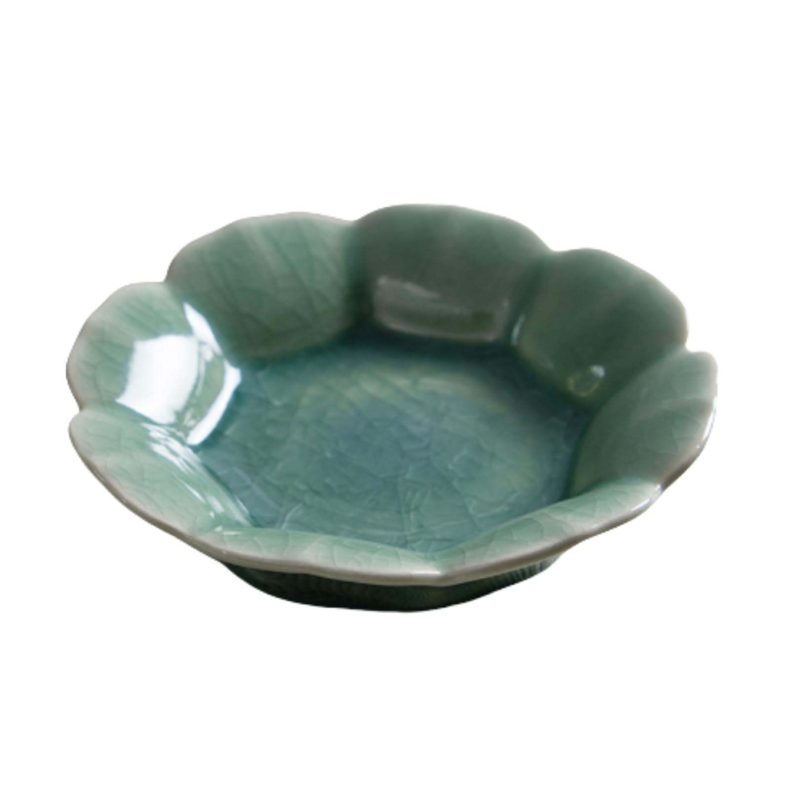 和風陶磁器茶点盤｜祥雲八弁デザイン｜白・青・緑の透けるような絵柄｜和菓子/洋菓子/ティータイム兼用..