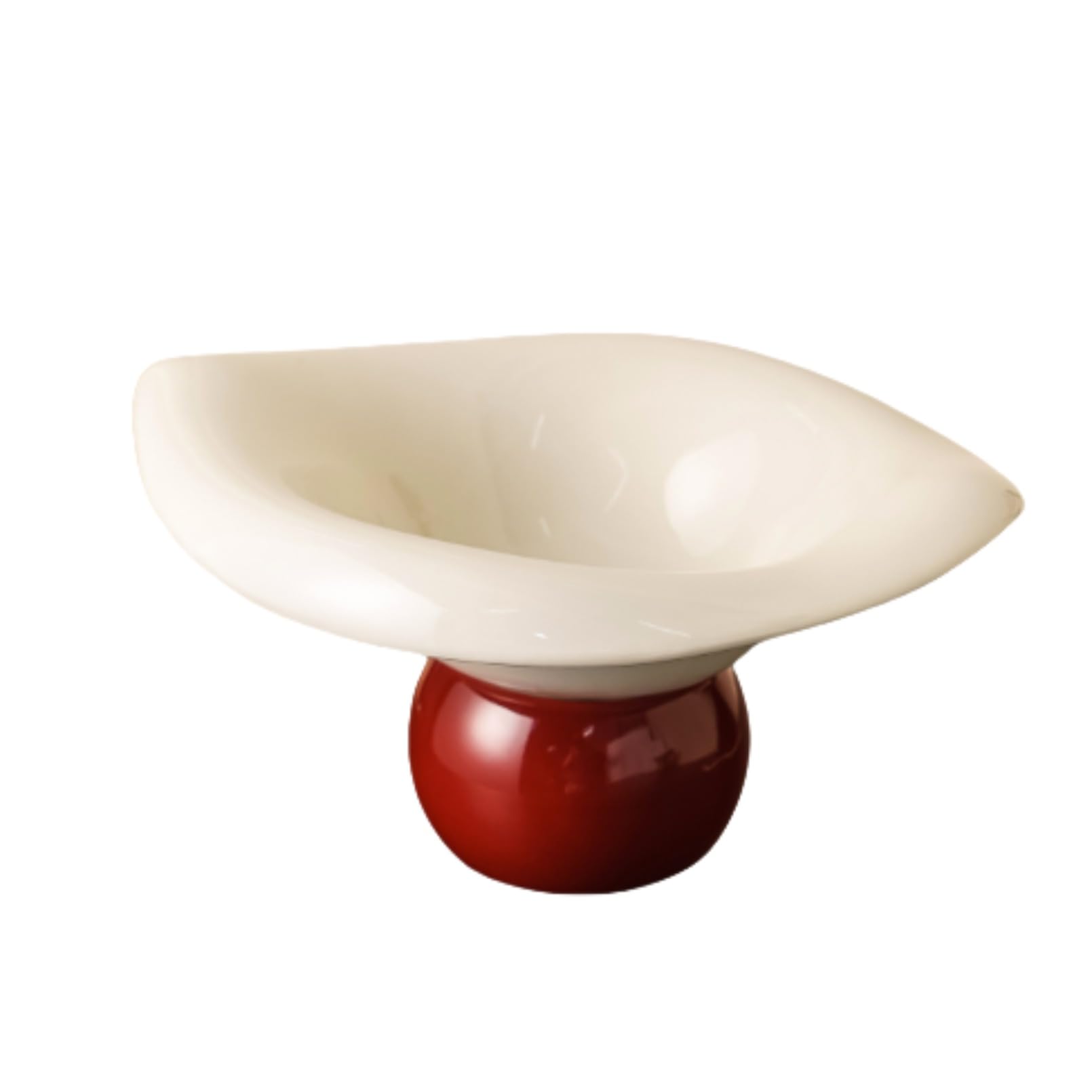 フレンチスタイルのおしゃれな水切り果盤 陶器製 安心素材 食卓・キッチン用 多彩な色選び おしゃれなギフトにも最適 (蓮の葉の果物皿 - 薄い茶色の底に白い葉)