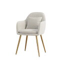 北欧モダン ラグジュアリー メイクチェア|布素材+金属フレーム|多色展開|小さいお部屋にピッタリ|SNS映えする化粧椅子|メンズ・レディース向け |黄金脚、枕付...