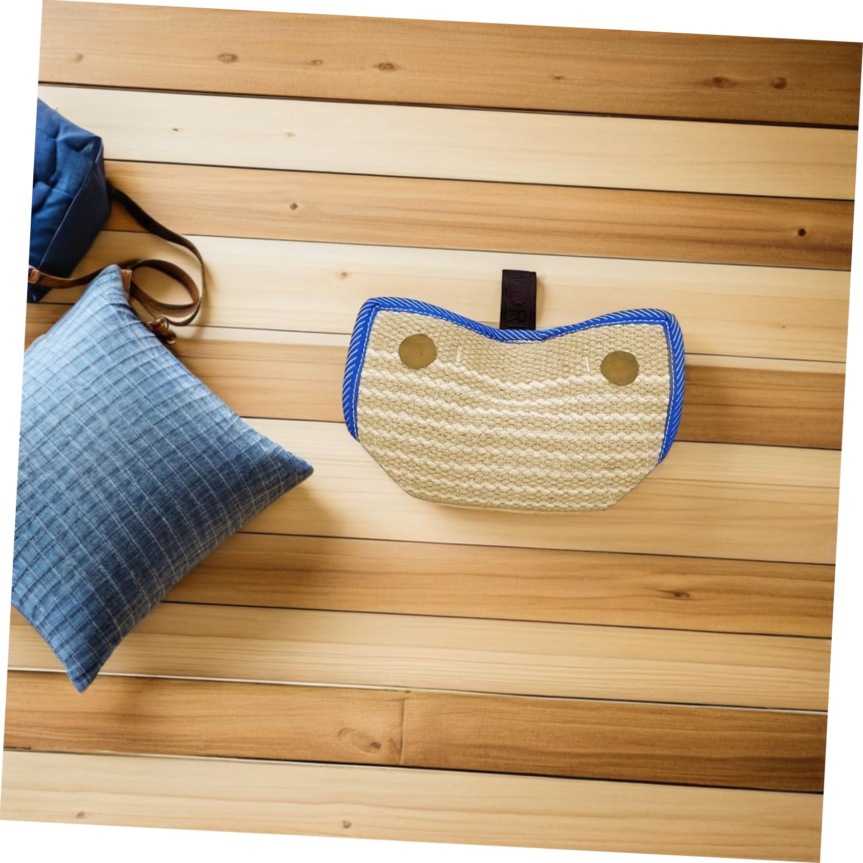 耐久性のジュート製噛み枕 人間工学ハンドル付き 犬用引っ張りトイ 小中大型犬対応 噛む力強化訓練用