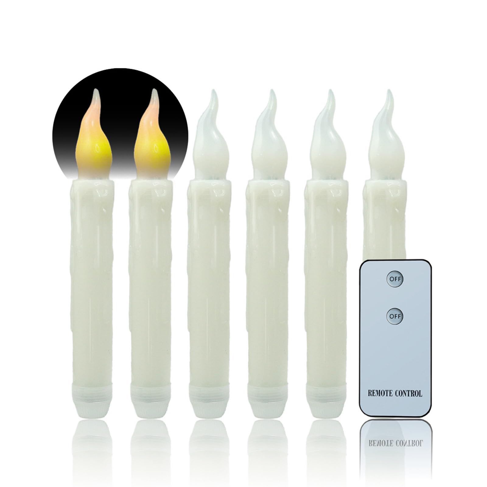 キャンドルライト ledテーパーキャンドル 揺らぐ炎 リアル感 ろうそく 専用リモコン付き 火を使わない ..