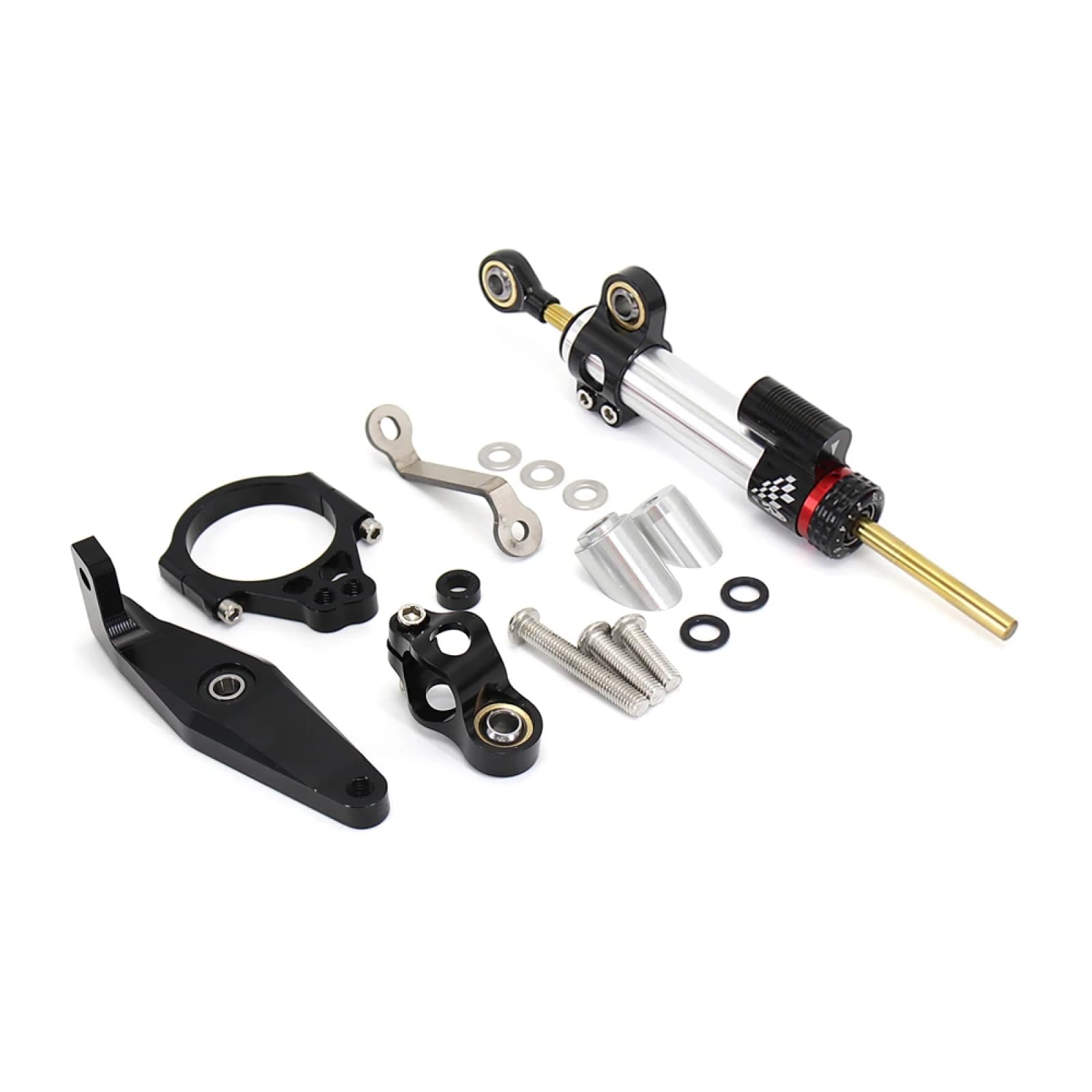 バイク用ステアリングダンパー に適合オートバイステアリングダンパーブラケットセットスタビライザー..