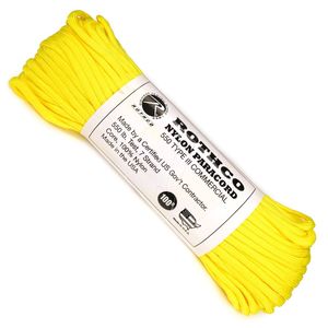 ROTHCO パラコード タイプ3 イエロー 30m ロスコ ロープ パラシュートコード 黄色 yellow 綱 靴紐 靴ひも シューレース パラコードブレスレット ブレスレット コード・ブレス 腕輪 ナイロンブレスレット 550コード ナイロンコード 紐 ひも ミリタリーコード