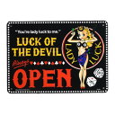 サインボード LADY LUCK オープン CA-65 レディーラック レディラック 幸運の女神 営業中 オールウェイズオープン Always OPEN かんばん 看板 カンバン プラスチックサイン プラスチックボード ティンサイン インテリア TINサイン アメリカン雑貨 プラスチック看板