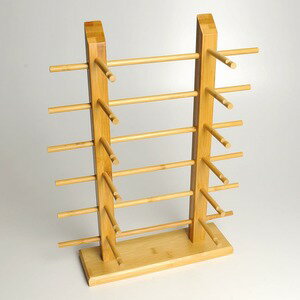 サングラススタンド 竹集成材 2柱 ディスプレイスタンド 店舗用品 [ 6段 ] サングラスディスプレイ 竹..
