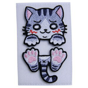 にとろん ミリタリーパッチ はさみねこ 蓄光パッチ ベルクロ [ サバトラ ] ミリタリーワッペン アップ..
