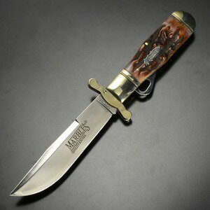 MARBLES 折りたたみナイフ Safety Folder スタッグボーンハンドル MR204 マーブルス マーブルズ登山 魚..