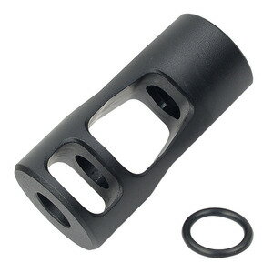 DMT マズルブレーキ SRデュアルポート 14mm逆ネジ対応 DMT-A-069 エアソフト フラッシュハイダー コン..