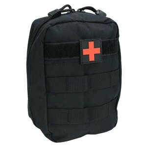 メディックポーチ MOLLE対応 IFAK 救急グッズ収納 パッチ付き [ ブラック ] 医療ポーチ 医療キット用 救急キット用 ベルクロ モール メディカルポーチ EMTポーチ EMSポーチ 救急ポーチ ミリタリーポーチ 軍用ポーチのサムネイル