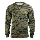 Rothco Tシャツ 長袖 ウッドランドデジタル 5494 [ Mサイズ ] ロングTシャツ ロンT 長そで 長袖Tシャツ 軍服 戦闘服 BDU