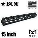 BCM nhK[h MCMR M-LOK A~ M4/AR15p [ ubN / 15C` ] č Bravo Company Manufacturing u{[Jpj[MFG AJ Made in USA Gunfighter MbN Free Float Handguard Kt@C^[ t[t[g t[eBO M16 AR-15