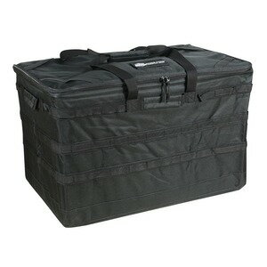 ソフトコンテナ 折りたたみ式 アウトドア 大容量 フレーム内蔵 仕切り付き [ ブラック ] ギアバッグ ツールバッグ ギアケース ツールボックス カーゴバッグ コンテナ ボストンバッグ 手提げかばん 手提げカバン 手提鞄 キャンプ ピクニック