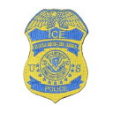 ポリスワッペン ICE POLICE バッジ型 移民 関税執行局 イエロー LE装備 ベルクロ 法執行機関 アイス 警察ワッペン ポリスパッチ ミリタリーワッペン 警察パッチ アップリケ スリーブバッジ