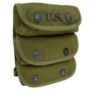 グレネードポーチ 復刻品 アメリカ軍 WW2 3連 コットンキャンバス生地 ミリタリーポーチ 軍用ポーチ pocket grenade pouch 手りゅう弾ポーチ 榴弾ポーチ サバゲーポーチ